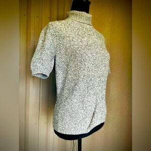 Vintage CELINE Paris Knit Sweater Grey S/S Cashmere & Silk Quiet Luxury 38 S
